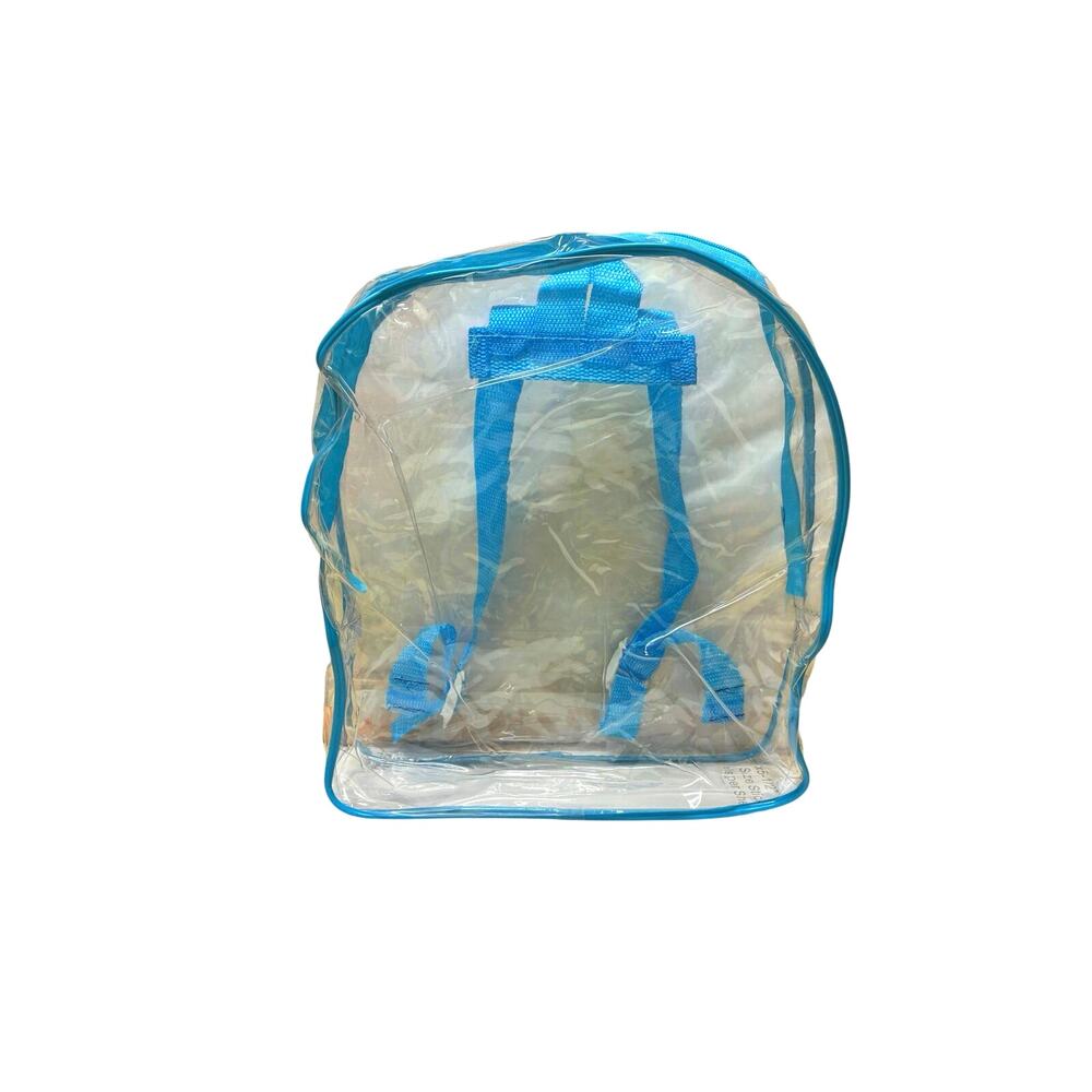 Clear Kids Bookbag With Blue straps 11”X 10”￼